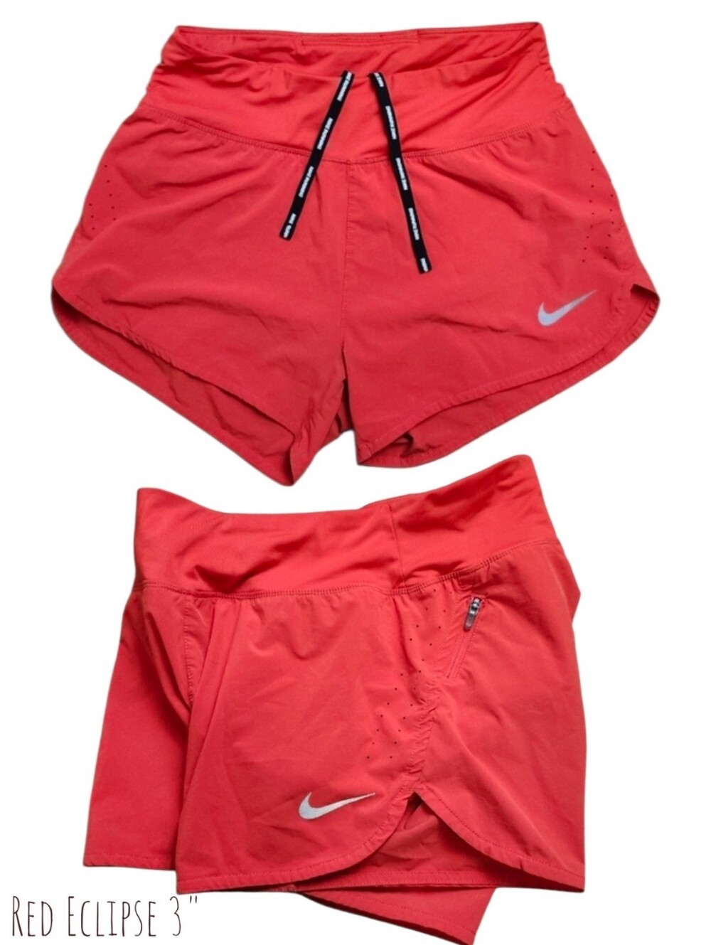 Nike Women's S Red Eclipse 3" Running Shorts Gym Brief Liner Sporty Shorts